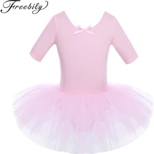 Teen Kids Girls Party Ballet tutu Tulle Dress Dancewear Girl Dance Gymnastics Leotard Dress Ballerina Lyrical Dance Costumes