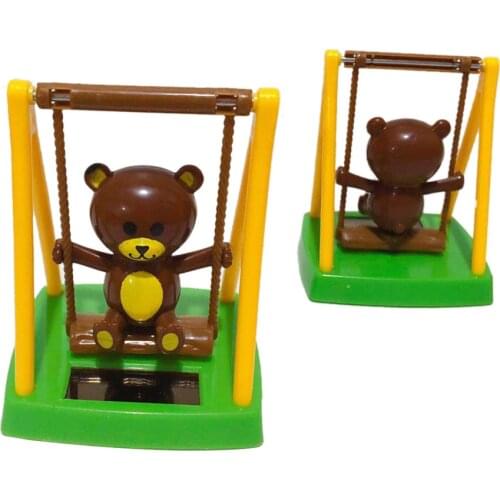 1Pcs Solar Powered Dancing Cute Animal Swinging Animated Bear Toy Car Styling Accessories Car Decor Kids CollectionToys Gift