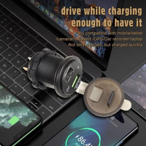 3.6A USB Charger Switch Unique Parts Portable Car Power Socket Red LED with Ornaments for 12-24V Car Motorcycle Boat