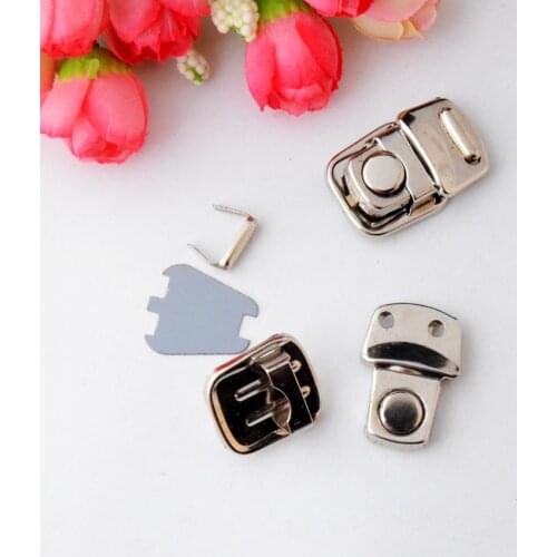 Free Shipping 5 Sets Metal Hook Box Latches Clasp Bag Box Lock Purse Lock Silver Tone 32x20mm F0800
