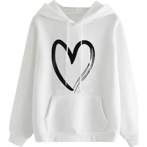 Women Long Sleeve Love Print Sweatshirt Oversized Top Hoodies Pullover Tops Spring Autumn Female genshin impact Womens clothes