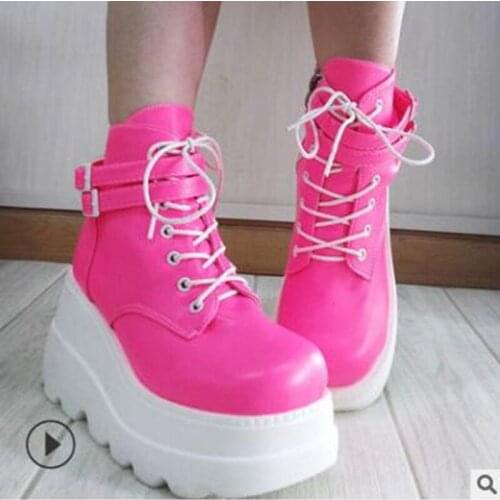 Wholesale Platform Wedges 2021 womens Boots Fashion Multicolor Colorful Zip Ankle Boots Brand Luxury Designer Footwear