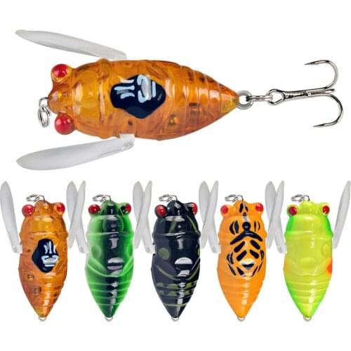 1pcs Bionic Cicada Hard Bait Fishing Lures 4cm/5cm Simulation Minnow Fishing Wobblers Crankbaits Insect Fishing Tackle 3D Eyes
