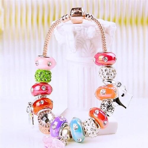 10Pcs/Lot Color Rhinestone 5mm Big Hole Round Rondelle Spacer Beads Fit Pandora Charms Bracelet Women Hair Beads Jewelry Making