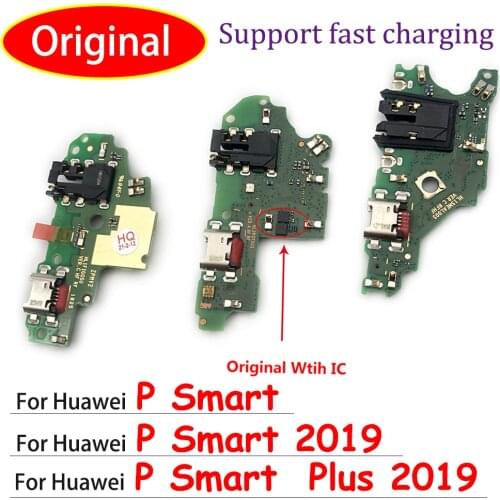 100% Original Dock Connector USB Charger Charging Port Flex Board For Huawei P Smart Plus 2019 With Microphone Replacement Parts