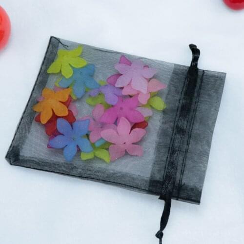 100pcs 5*7cm black Gift Jewelry Bag Drawable Organza Bags Wedding Christmas Gift Bags Jewelry Packaging Organza Bags&Pouches