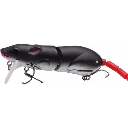 2 Sections 3D Mouse Fishing Lures Hard Plastic Wobbling Rat Artificial Minnow Bait for Pike Bass Crankbait Fishing Tackle 9008