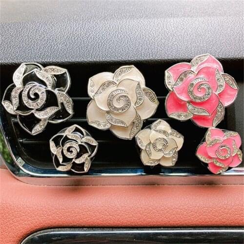 2x Car Air Freshener Perfume Flower Colorful Flowers Bling Diamond Decorations Fashion