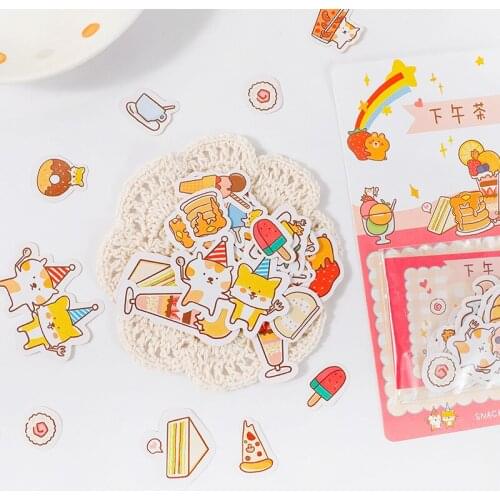 40pcs/Bag Kawaii Stickers Fruit Cat Penguin Cute Cartoon Stationery Scrapbooking Diary Album DIY Deco School Supplies