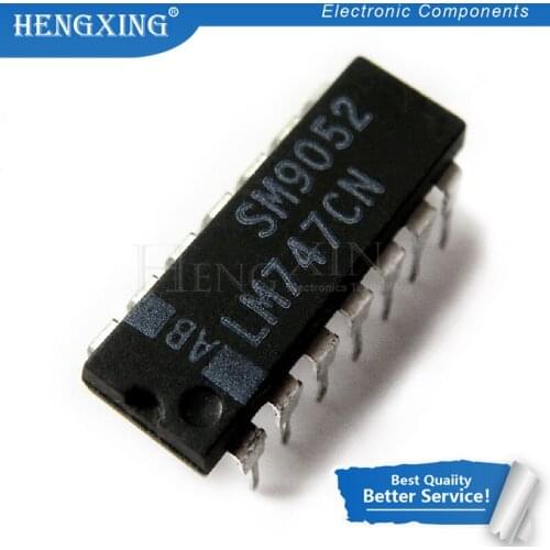 5pcs/lot LM747CN LM747 DIP-14 In Stock