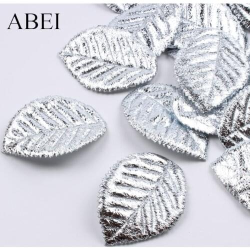 50pcs Artificial Silk Silver leaf High Quality Soft leaves DIY Ornaments Handmade Scrapbook Cards Wedding Party Decoration