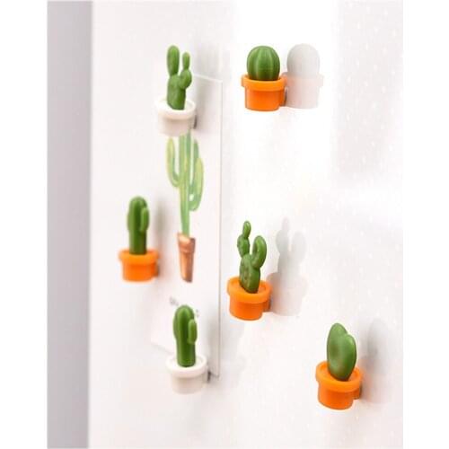 6pcs Cute Succulent Magnet Button Home Kitchen Cactus Refrigerator Message Sticker 2020 New Portable Creative #50g