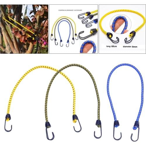 60cmx8mm Elastic Bungee Cords Bungee Straps Car Motorcycle Bike Luggage Ropes Tent Tarp Tie Down Canopy Ties
