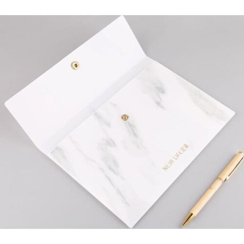 A4/A5/B5 Portable Marble Pattern PP File Folder Document Examination Paper Bag for Office School Students Supplies