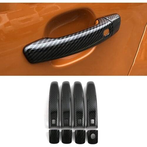 Car Accessories ABS Carbon Gate Door Handle Trim Frame Sticker Cover Exterior Decoration for Audi A4 B8 A5 8T 8F Q3 8U Q5 8R