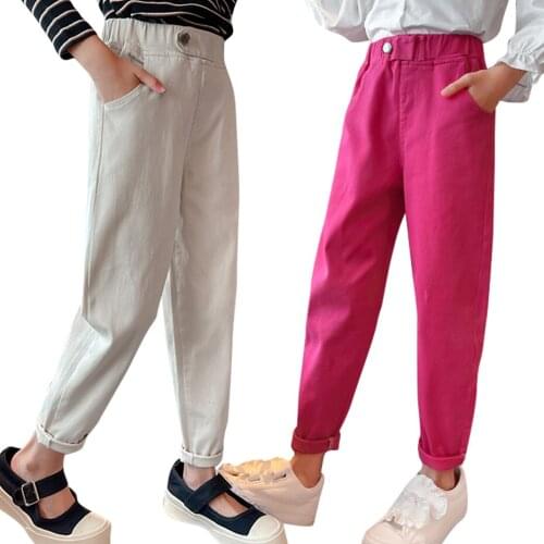 Girl Pants Solid Color Girls Childrens Pants Spring Autumn Child Pants Casual Style Kids Clothes Girls