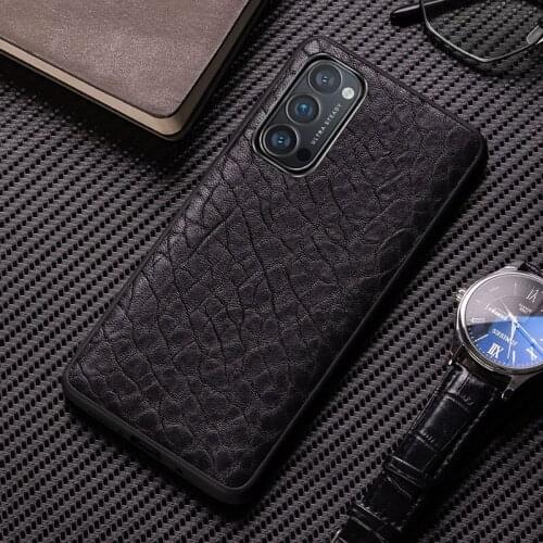 Genuine Leather Phone Case For OPPO Reno 4 3 R17 R15 Pro Luxury Natural Sheep Skin Back Cover Funda Capa