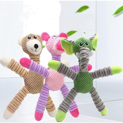 Fleece Pet Dog Toys Interactive Puppy Squeak Toys for Small Large Dogs Pig Bear Pets Cats Dogs Game Play Chew Toys Pet Products