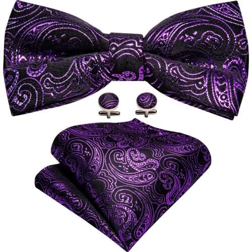 Bowtie Men Formal Necktie Boy Mens Fashion Business Wedding Purple Bow Tie Floral Male Gift Paisley Bows Barry.Wang LH-905