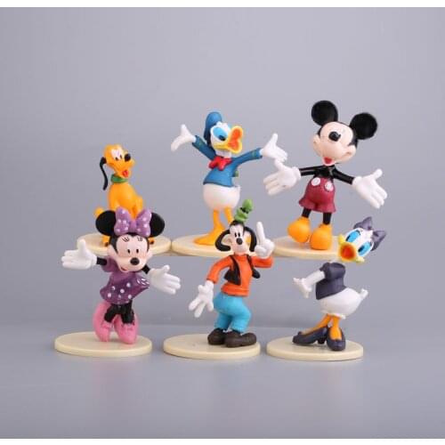 Disney Mickey Mouse Minnie Anime Figure Toys Mickey Minne Goofy Pluto Donald Duck Daisy Duck Cartoon Figure Doll for Children