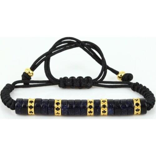 Famous Anil Arjandas Bracelets Micro Pave CZ Spacer & Stoppers Braid Macrame Bracelet Mens Gift