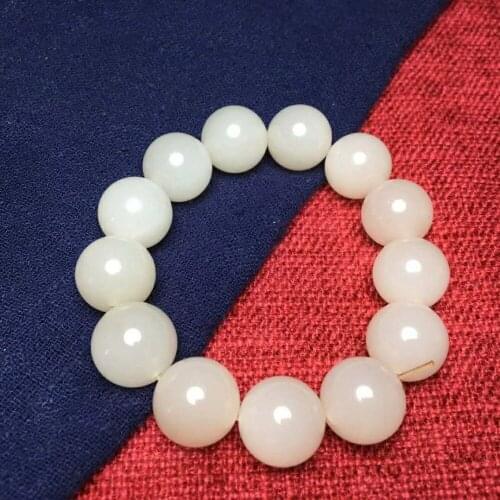 J61#Hetian jade white jade bracelet, jade is warm and delicate