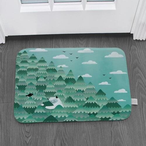 Printed Door Mat Rectangle Flower Plant Non-slip Door Mat Bedroom Kitchen Entrance Printed Floor Mat Door Mat Home Decoration Di