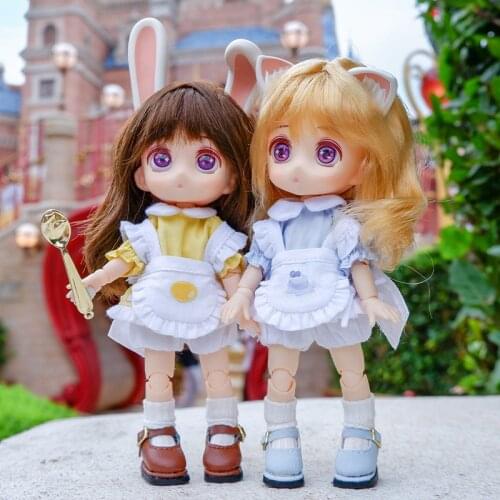 OB11 Doll Head Open Eyes Face Jointed Doll Whole Doll Including Doll Head, Wig, YMY Body, Clothes 1/12 Bjd Doll Toy