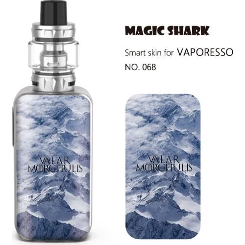 Magic Shark New Winter Coming Skull Leaf Case Sticker Skin Back Film for Vaporesso Luxe S