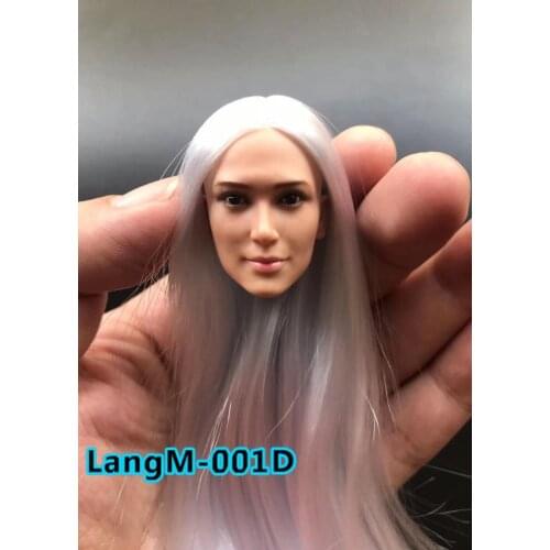 1/6 Female Head Sculpt Asian Beauty Long Light Hair Model For Action Figure PH TBL Body