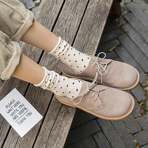 Fashion Autumn Winter Women Polka Dot Breathable Middle Tube Pile Heap Socks