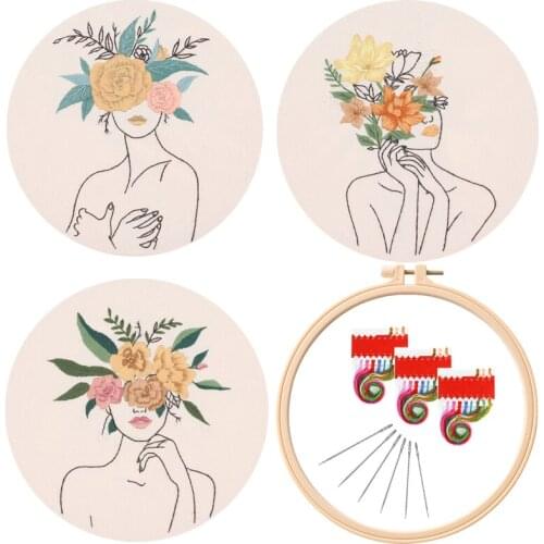 3 Pcs Feminist Embroidery Starter Kit for Beginners, Gift Embroidery Kits, Handmade Embroidery Set, Craft Kit, English Manual