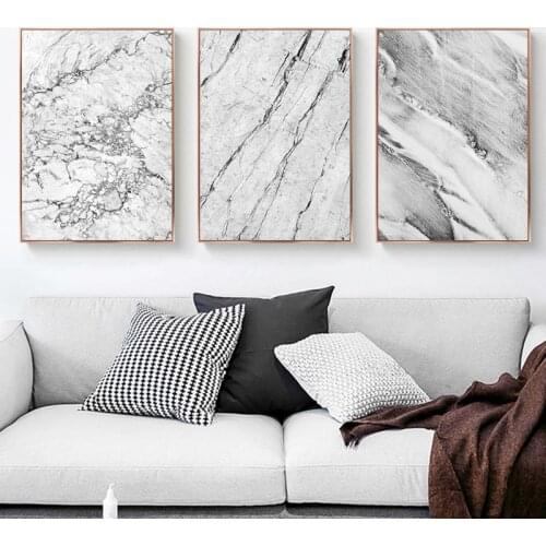 3 Pieces Nordic Poster Black White Marble Canvas Painting Wall Art Print Poster Modern Wall Picture Living Room Home Decor