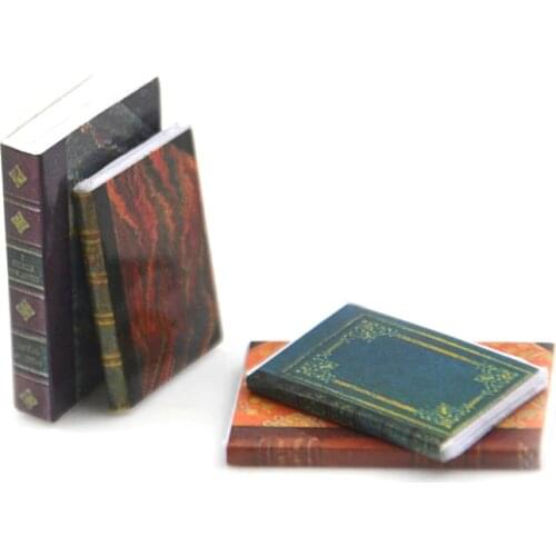 Newest 1:12 Toy 4 Pieces Of Books Length 2.4cm Dollhouse Miniature Doll Accessories for Grils Best Gifts