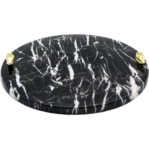 Tray round Cosmetics and Jewelry Storage Tray Hotel Model Room Cake Dining Tray Decoration