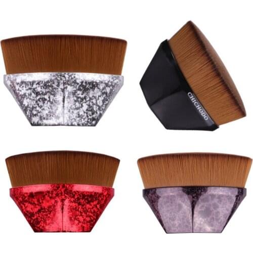 Portable Diamond Shape Foundation Brush Dense Full Coverage Flat Liquid Foundation BB Cream Makeup Brush with Box Beauty Gift