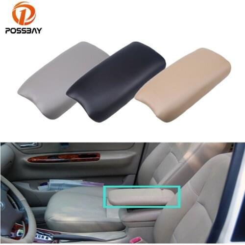 POSSBAY PU Leather Armrest Arm Rest Center Console Lid Cover for Honda Civic 2006-2011 Black/Gray/Beige Car Armrest Pads