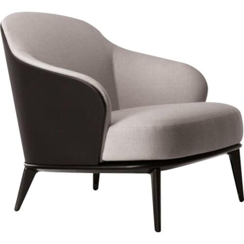 Nordic simple modern single leisure sofa Solid wood sofa chair Customizable cloth art small apartment chair