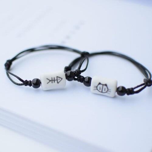 QA297 White Ceramic Jewelry Cartoon Animal Bracelets For Women Hot Sale Couple Accessories Adjustable Men Bracelet