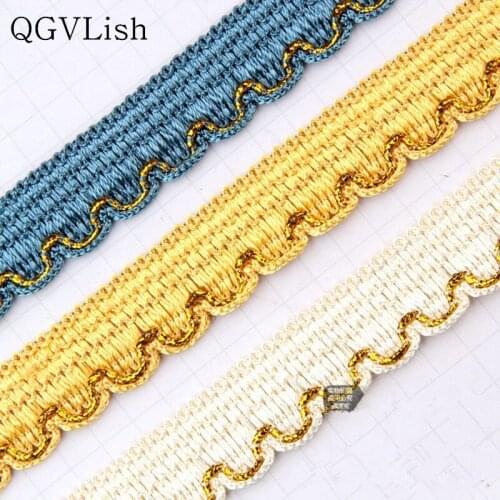 QGVLish 12M/lot 2cm Wide Curtain Lace Trimming Ribbon DIY Sewing Supplies Pillow Sofa Trim Edge Decor Braid Curtain Accessories