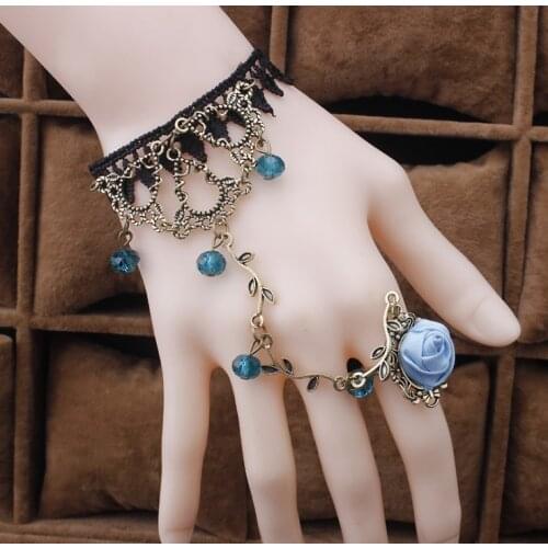 Retro flower Tengling crystal Lolita temperament lace bracelet jewelry