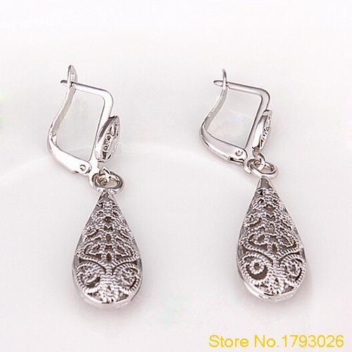 Luxury Women Fashion Golden Plated Drop Earring Wedding Party Earrings Accessory 4TVQ