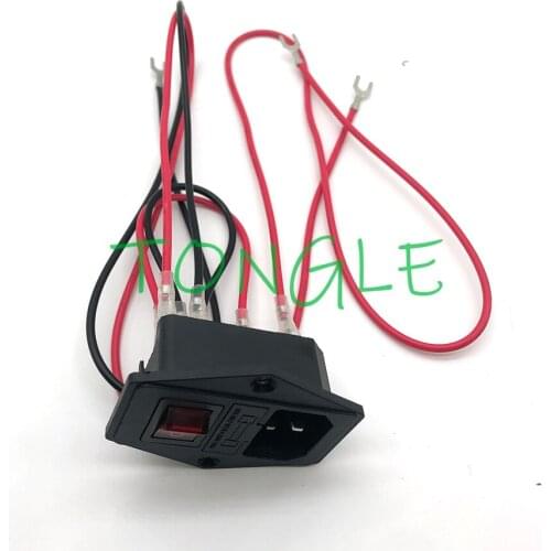 1Pc ON/OFF Switch Socket with Female Plug Wires Cable for Power Supply Cord Arcade Machine IO Switch with Fuse