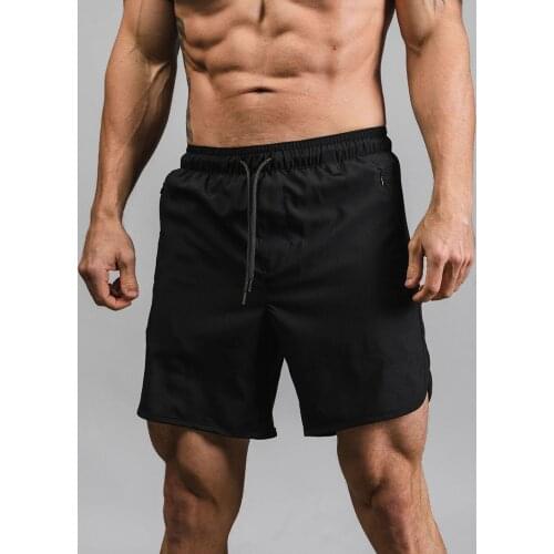 Jogging running short mens summer gym fitness shorts men fashion solid color casual breathable running training shorts key ring