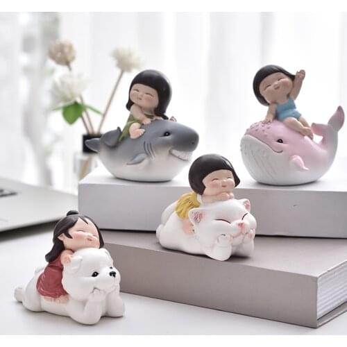 Lovely Girl Elf Statue Animal Figurine Decorations Desktop Decorations Home Decor Ornaments Resin Crafts