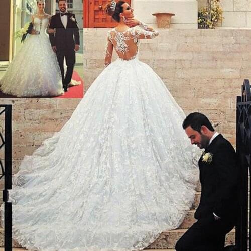 SuperKimJo Lace Applique Gothic Wedding Dresses 2021 Vestido De Novia Elegant Beaded Luxury Wedding Ball Gown 2020