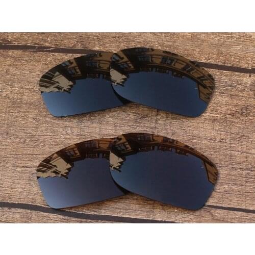 Vonxyz 2 Pairs Stealth Black & Bronze Brown Polycarbonate Replacement Lenses for-Oakley Fives Squared Frame