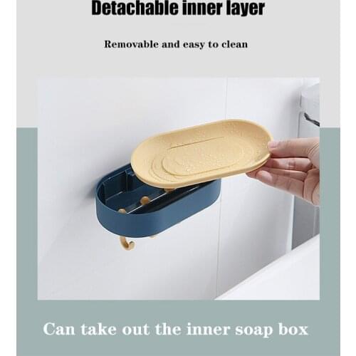 Все Для Кухни Drain Soap Box Multifunctional Punch-free Wall Hanging Storage Rack Removable Holder For Bathroom Kitchen Xh8z