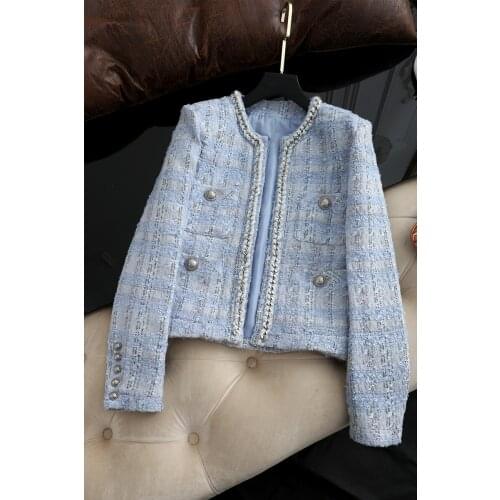 Temperament to explosion New Knitted tweed short jacket