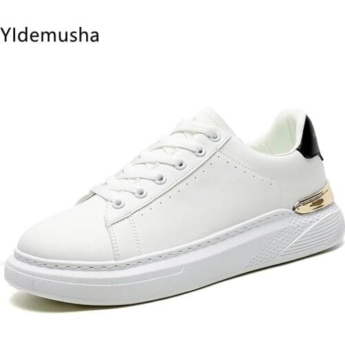 YIdemusha Men's White Sneakers